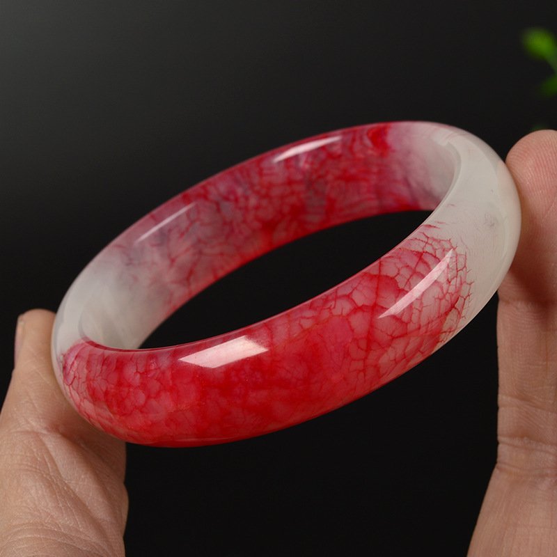 厂家直销 纯天然正品a货 精美岫玉凤血石女士手镯玉镯子特价