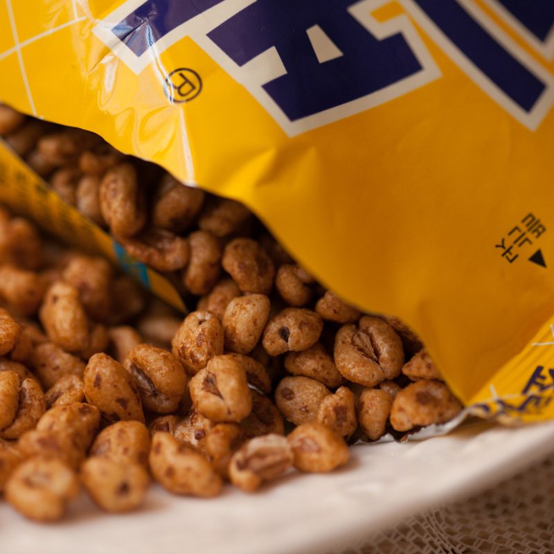 韩国进口零食品批发可瑞安大麦粒爆米花74克*16袋/箱膨化