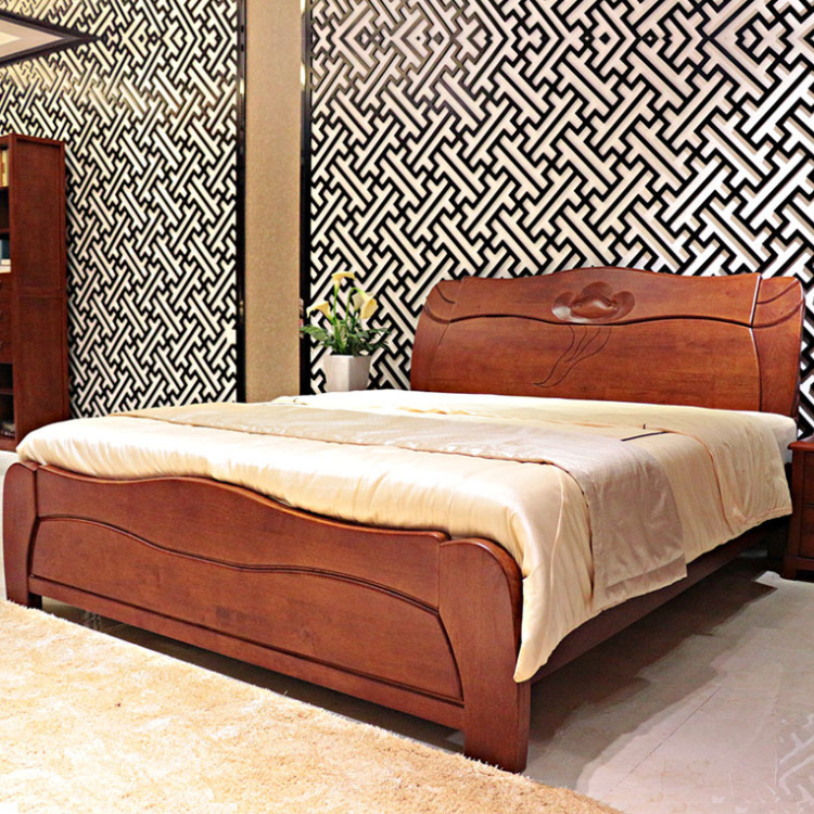 新品上市 实木豪华1.8米双人橡木大床 后现代卧室家具 纯实木床
