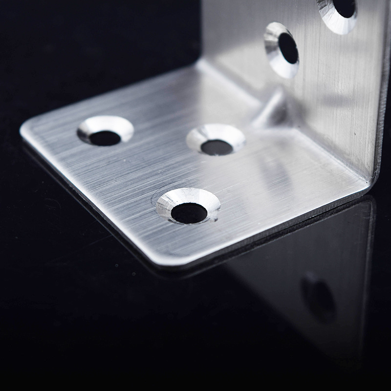 新款 不锈钢直角角铁 隔断角码 l型家具连接件 6孔固定