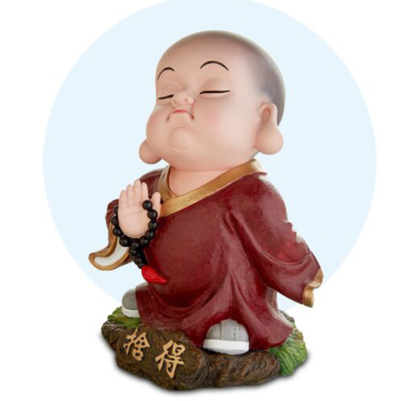 批发工艺摆件 室内35cm时尚可爱小沙弥创意佛教禅意类工艺摆饰品
