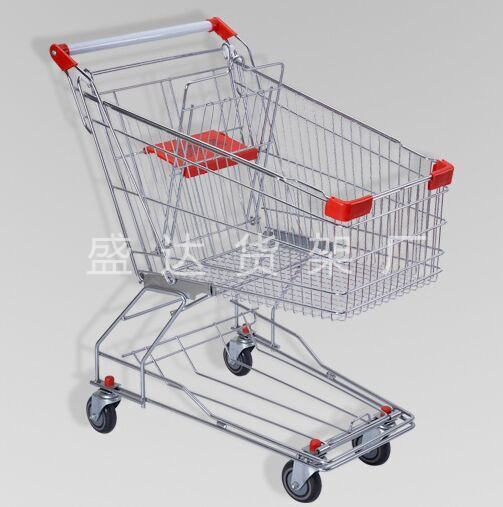 【厂家直销】日式超市购物车 药品手推车 带凳卖场车