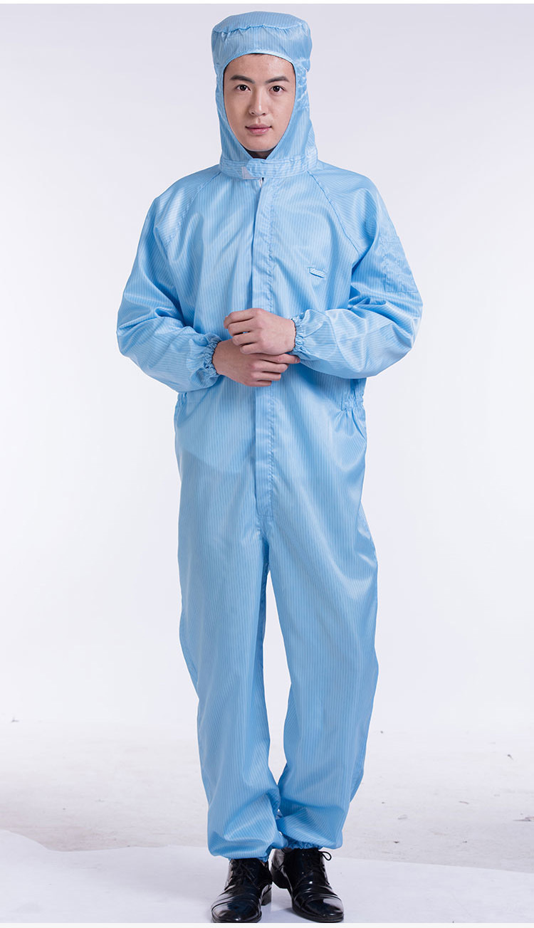 深圳防静电连体服 耐高温无尘工作服 带帽防尘防静电连体裤批发