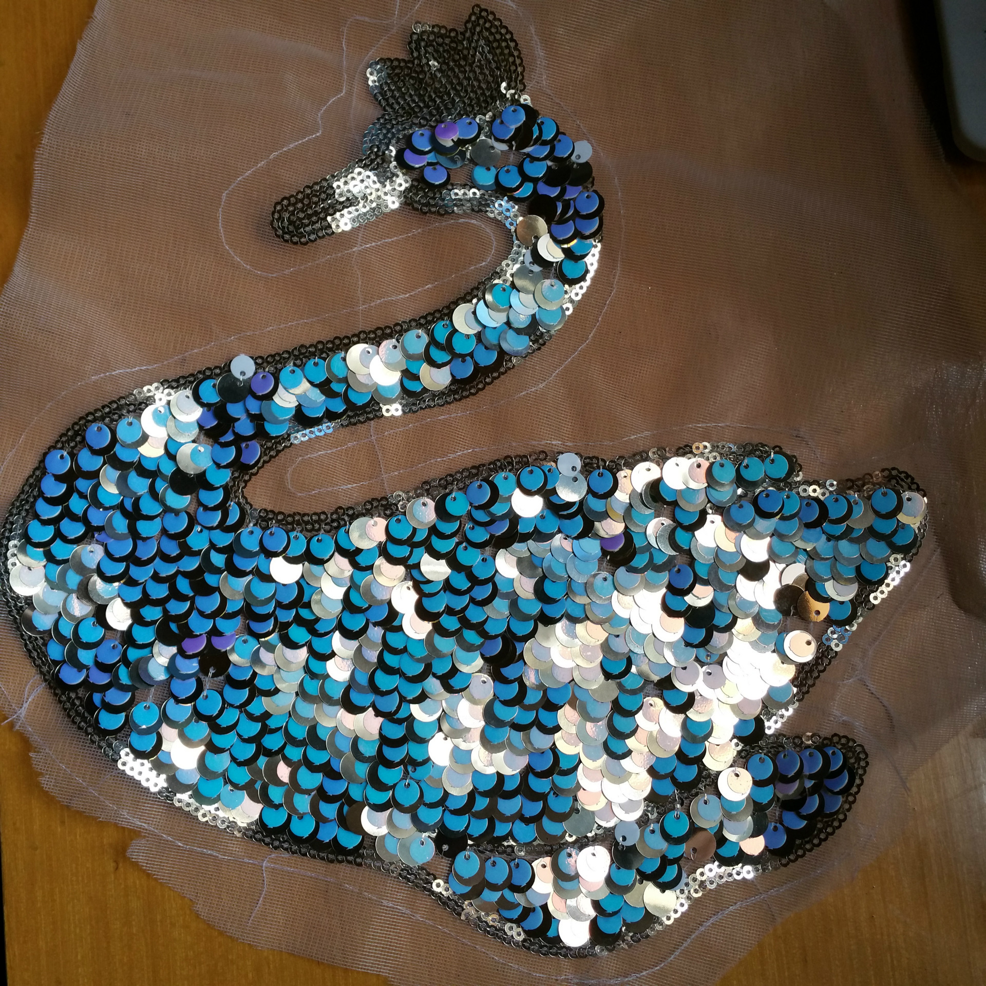 厂家生产定制 珠片绣 亮片绣 晶片绣 金-绣花布