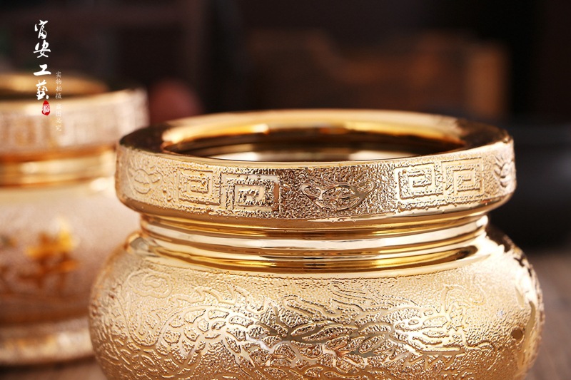 陶瓷镀金沙香炉 金沙莲花招财进宝香炉 莲花香炉 佛堂用品批发