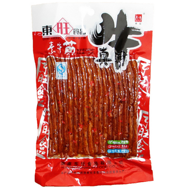 湖南特色麻辣 东旺素牛筋100g 爆炒牛筋 山椒鸡柳味 .
