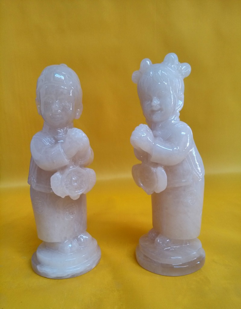 【厂家直销】金童玉女 湖北非遗 应城特产 玉石工艺礼品