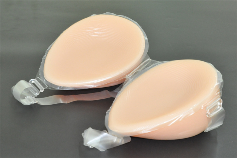 厂家批发硅胶义乳 600g深肤色水滴型连体cd变装义乳 伪娘假乳房