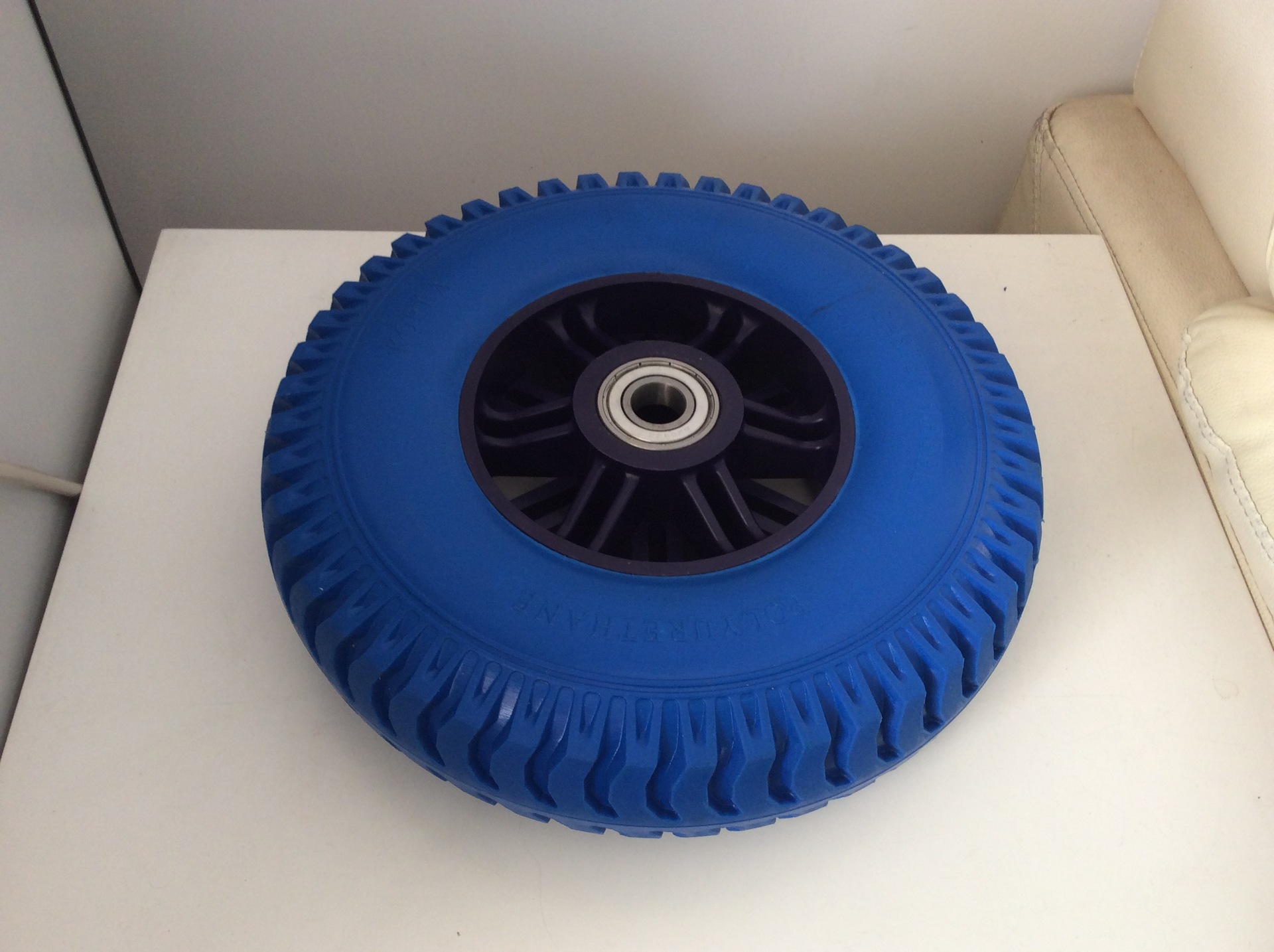 高质量厂家供应350-5蓝色pu发泡轮,免充气轮胎,手推车轮