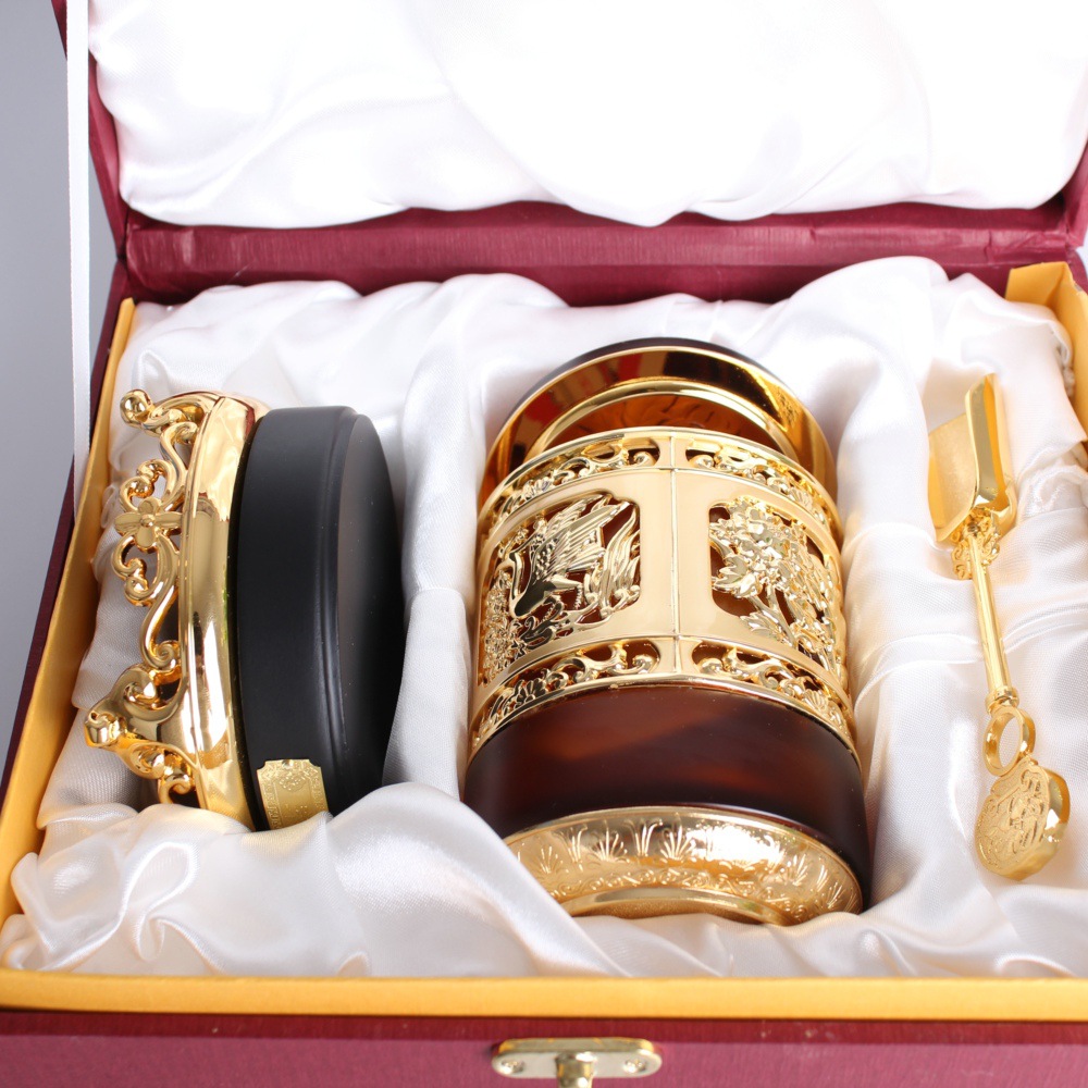 意品堂琉璃玉摆件 荣华富贵 茶叶罐节日送