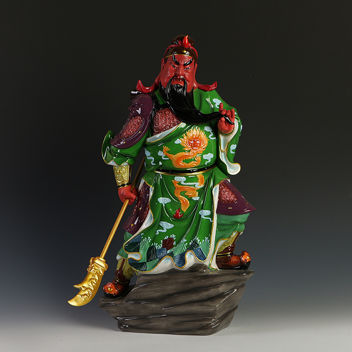 关公像 武财神 陶瓷关公像 关羽像 陶瓷工艺品 家居摆设