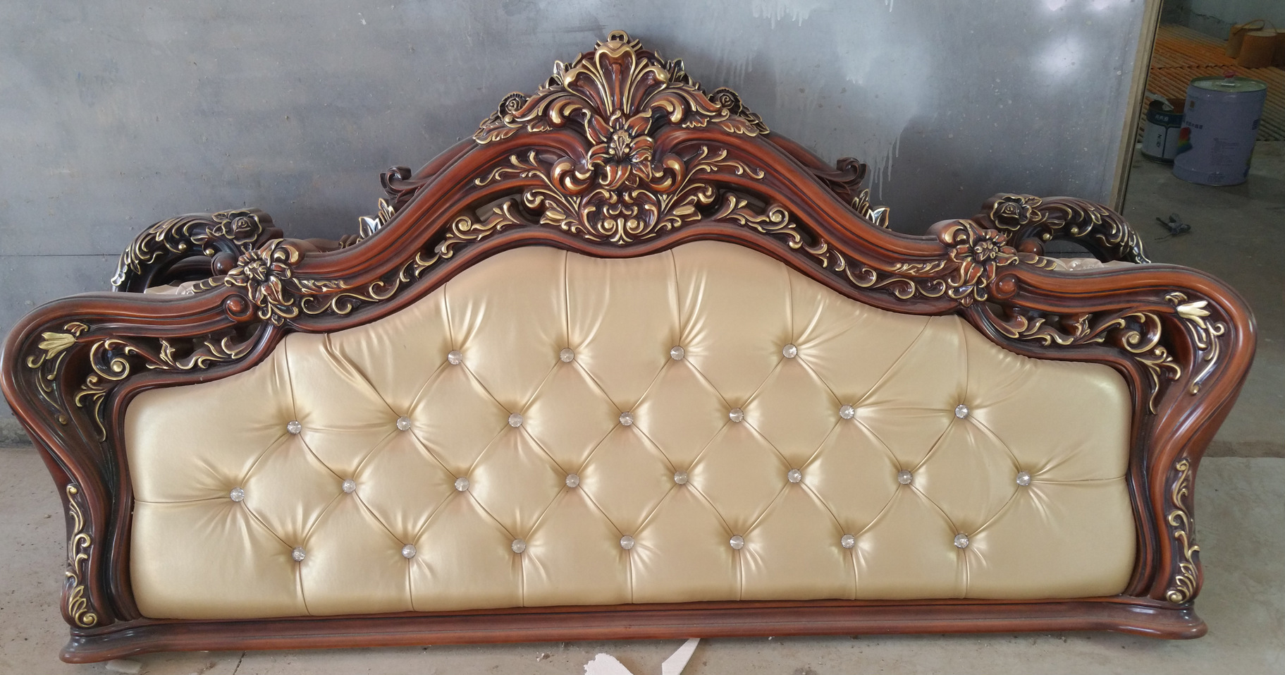 法式实木床 欧式新婚家具 卧室床头柜 宾馆欧式床头 雕花厂.