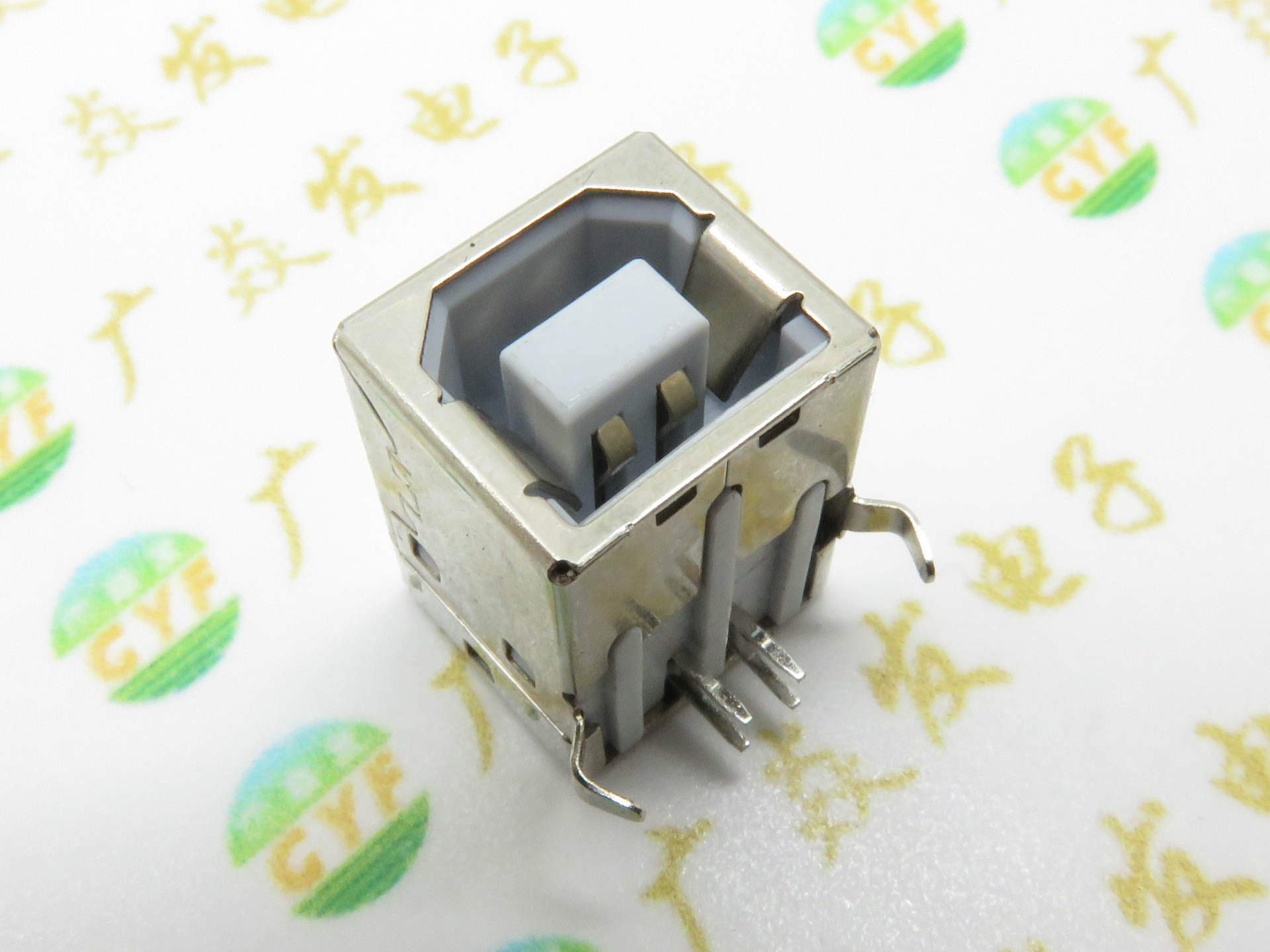 方口usb插座usbb母90度弯针母座全铜焊脚