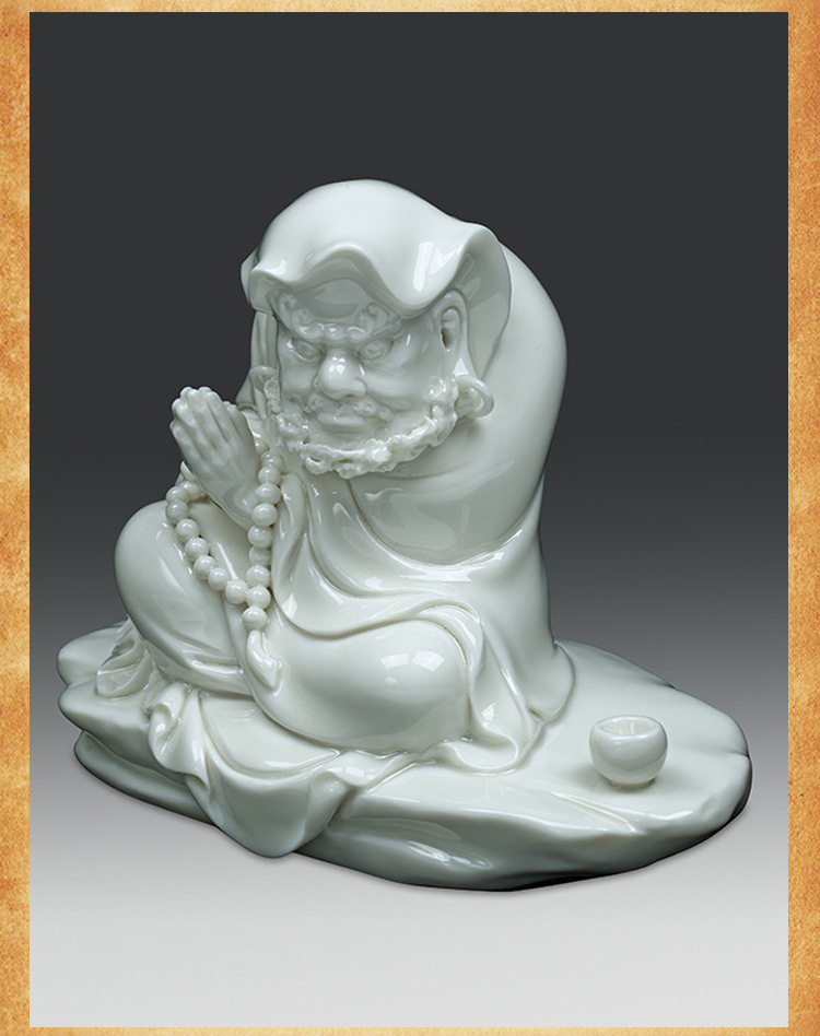 陶瓷摆件厂家直销 新款静观达摩人像摆饰 德化陶瓷工艺品批发