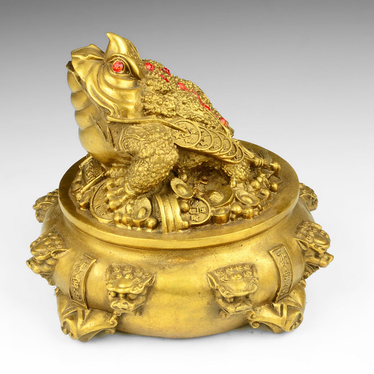 开光黄铜金蟾大号摆件 仿古八卦聚宝蟾蜍礼品铜器厂家直销批发