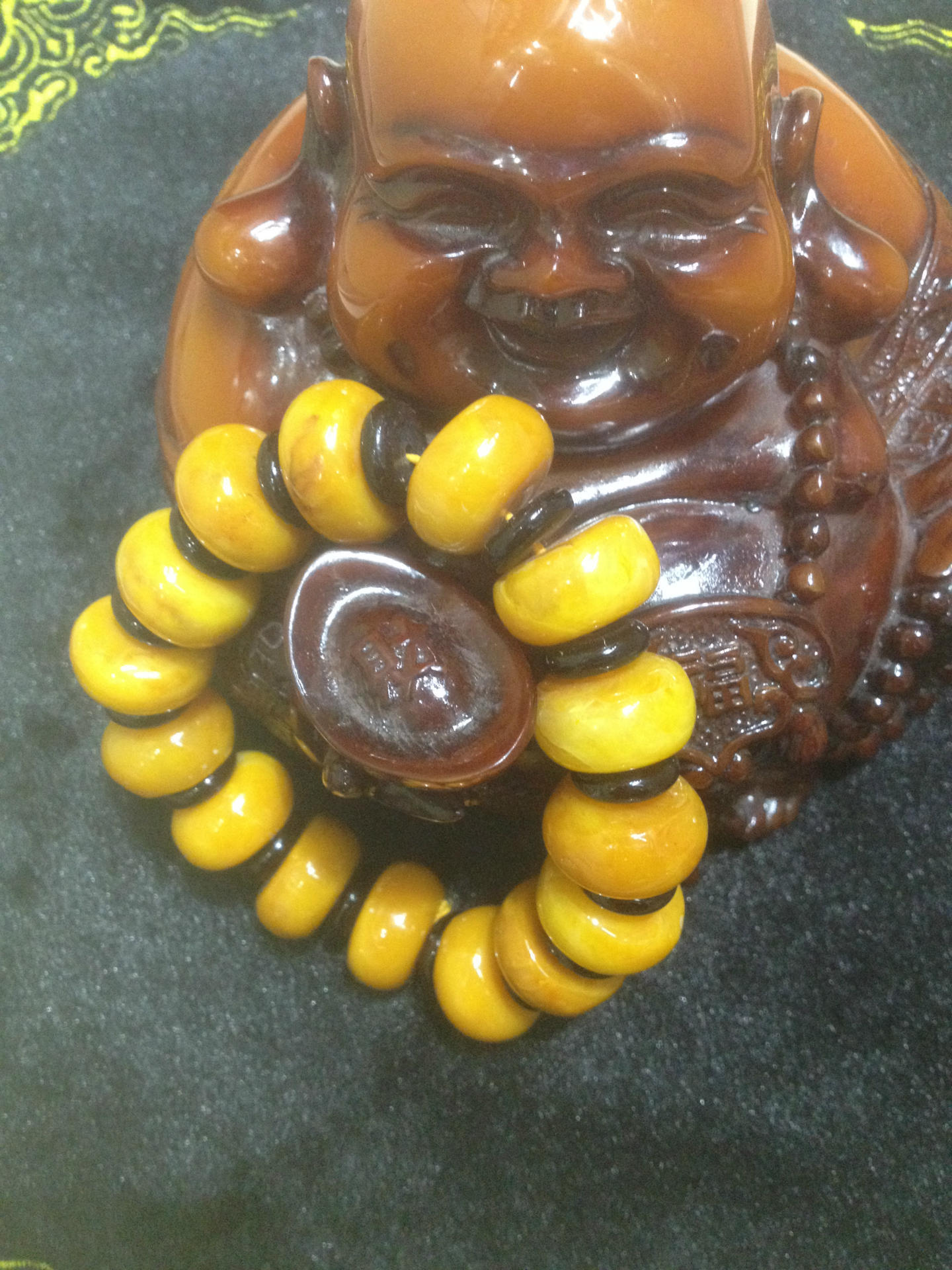 二代琥珀蜜蜡手链 鸡油黄算珠老蜜蜡手串厂家批发直销