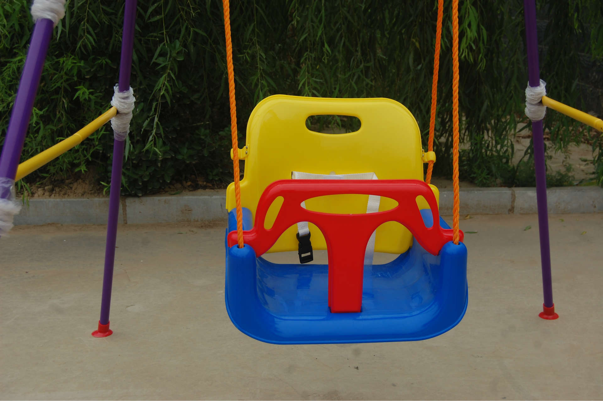 儿童秋千 爆款儿童秋千 新款三合一大空间六彩塑料婴儿秋千代发