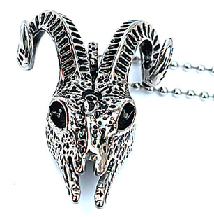 399-14钛钢铸造羊头吊坠外贸饰品男士霸气个性项链饰品