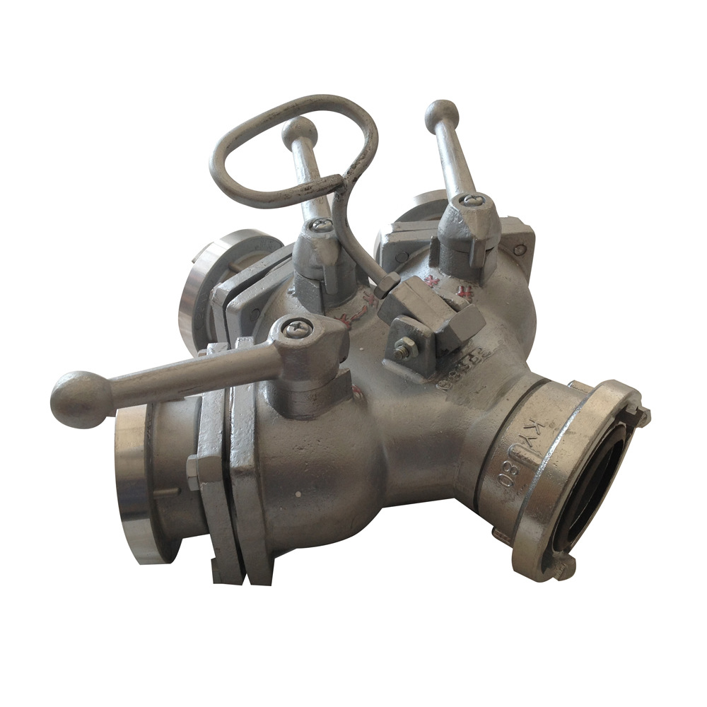 65mm快速中压式三分水器消防快速接口卡式内扣消防车用三分水器