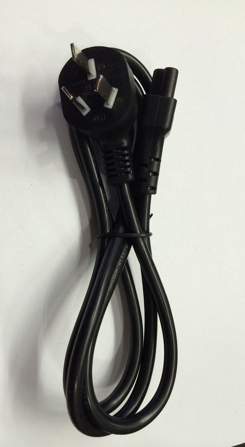 2米三芯大国标纯铜梅花尾笔记本0.75平方ac电源线