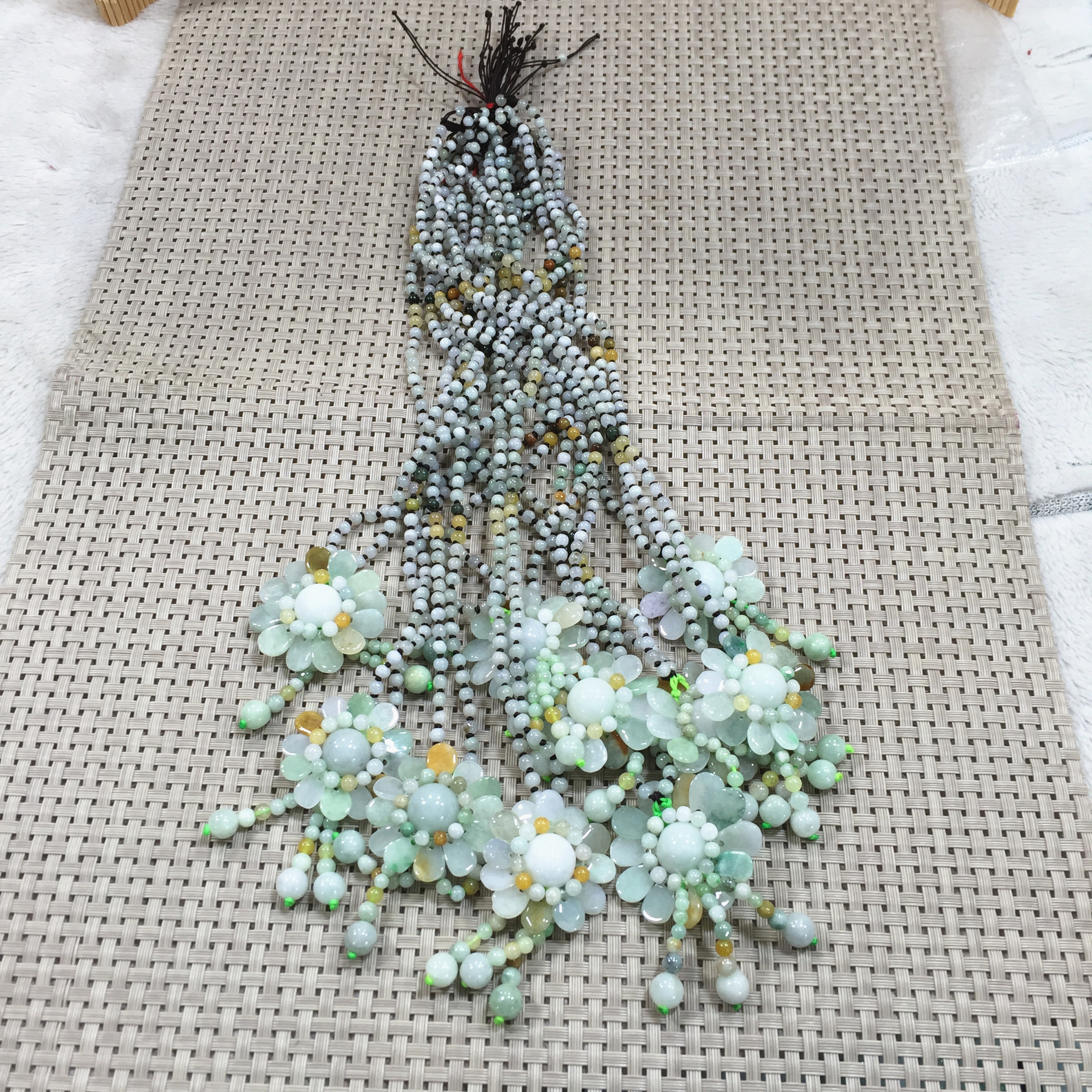 厂家直销 正品保证 天然翡翠花链子 翠花链子项链 胸花链子编花