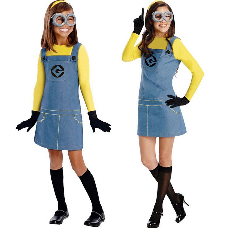 神偷奶爸小黄人女服装豆豆卑鄙的我卡通人动漫cos表演服连衣裙