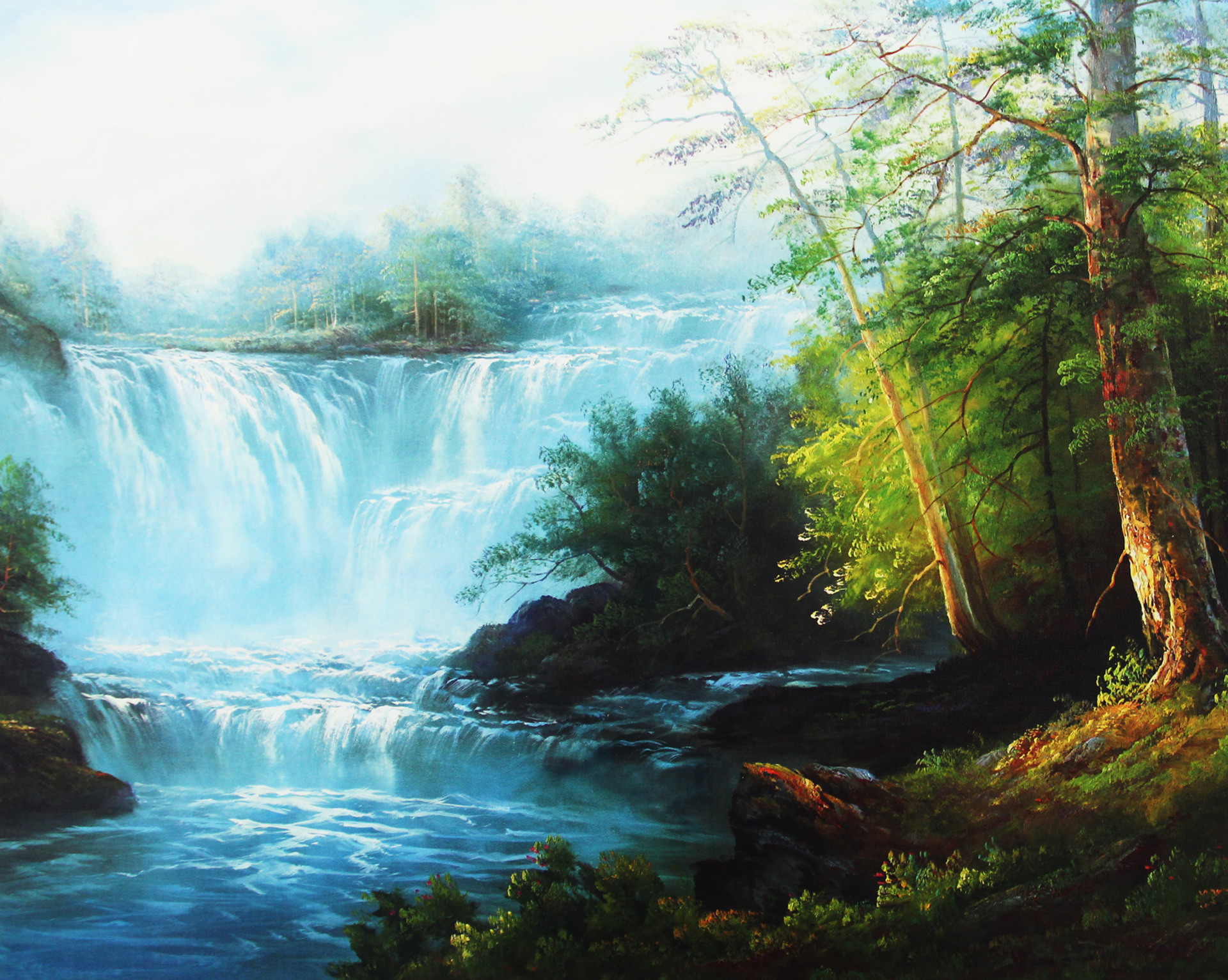 厂家批发高清喷绘印刷仿真油画风景油画居家装饰画古典风景画