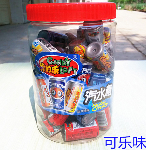 经销玩具糖果批发 肯的乐汽水糖7g水果味40个/桶