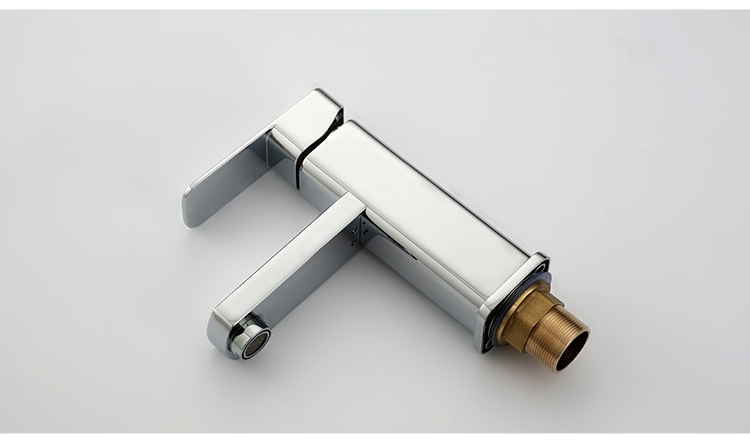 不锈钢合金全铜冷热水面盆四方单孔洗脸盆混水阀批发价水龙头