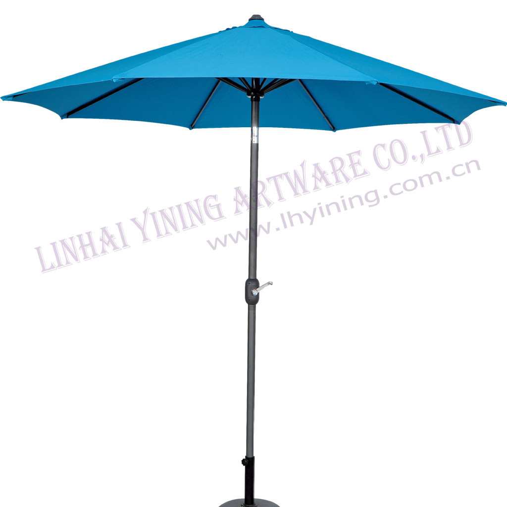 250cm圆形庭院伞可印刷logo手摇伞户外防晒防雨太阳伞摆摊遮阳伞