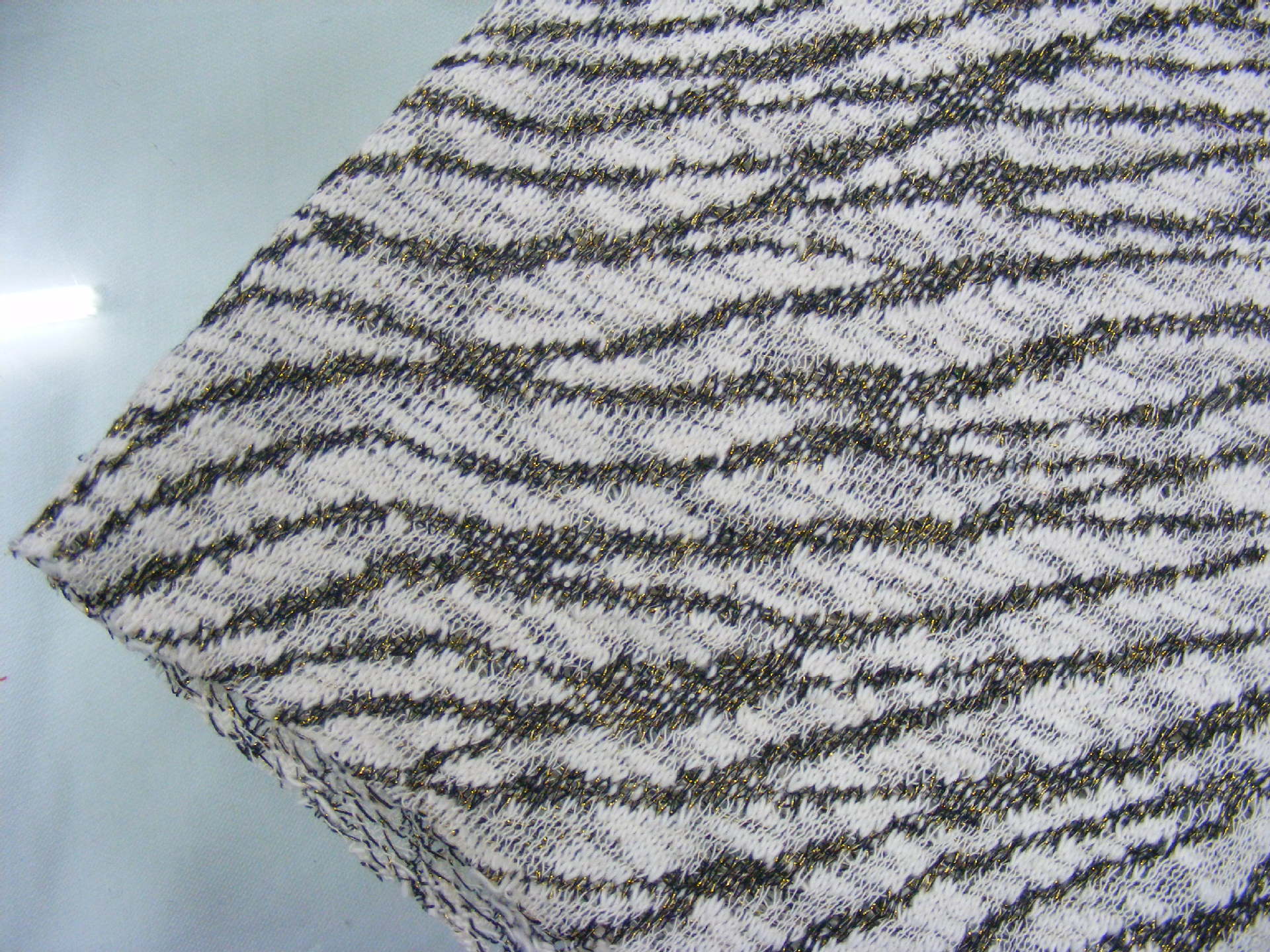 单面电脑大提花针织面料 cvc金丝单面