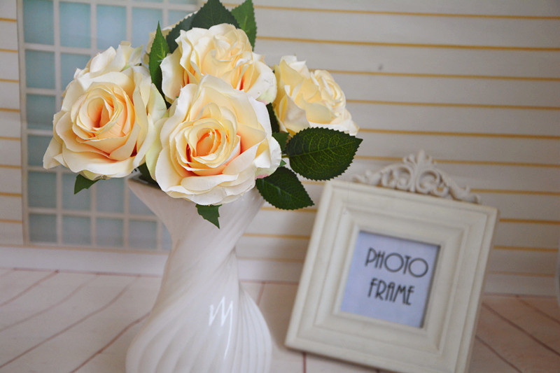 欧式单支香水玫瑰花仿真花家居摆设装饰客厅批发饰品