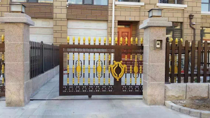 高档别墅大门,铝合金大门,仿铜大门,庭院