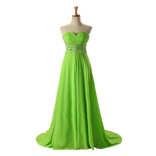 黄色抹胸晚礼服