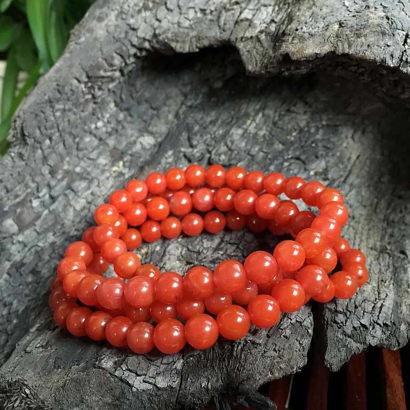 收藏极樱桃红四川南红锦红玛瑙手串手链项链 天然a货红玛瑙