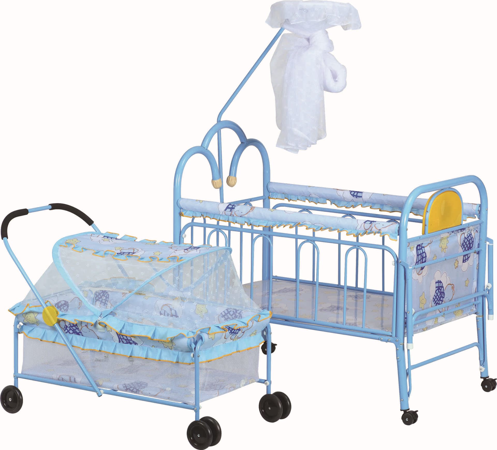 贺联228a婴儿布艺铁床摇篮床/宝宝床儿童床游戏床 bb摇床特价批发