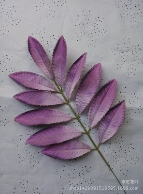 11片柳叶 364b色哑光布染色 仿真花叶树叶植物叶