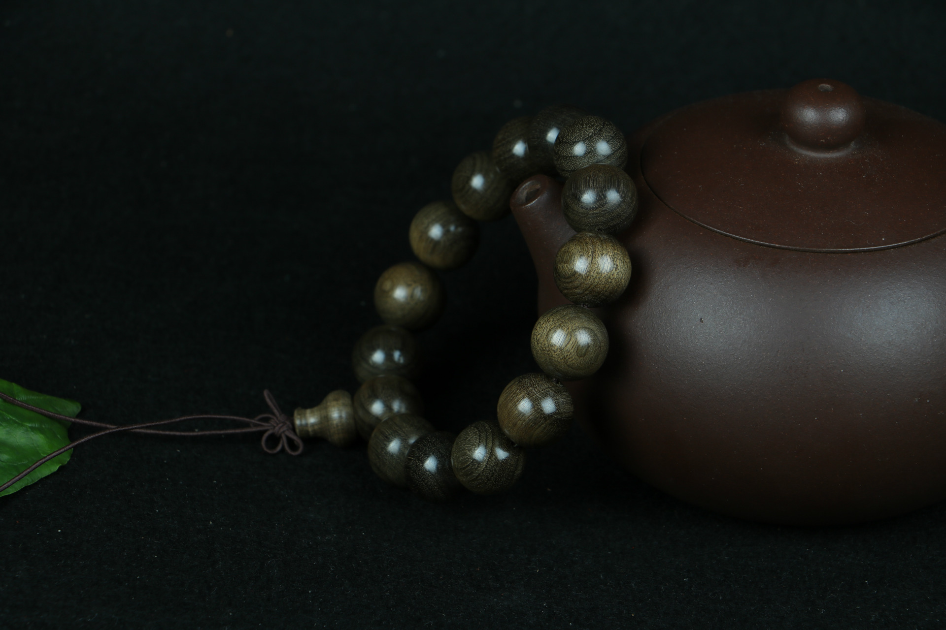 正宗四川乌木 阴沉木佛珠金丝楠手串12颗20mm手