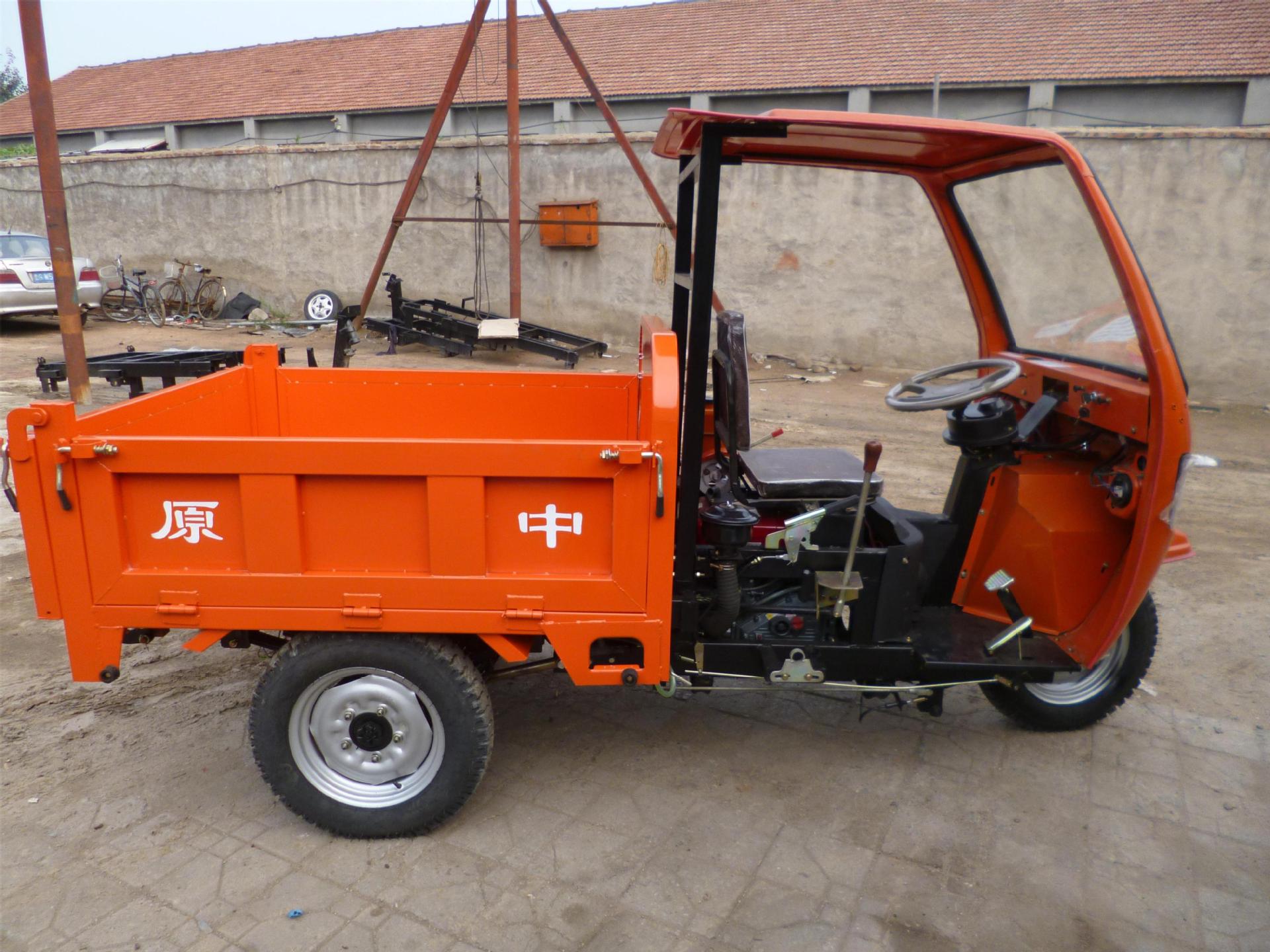 动力强劲载量大低矮装卸方便窄低矮短小简易棚自卸三轮汽车