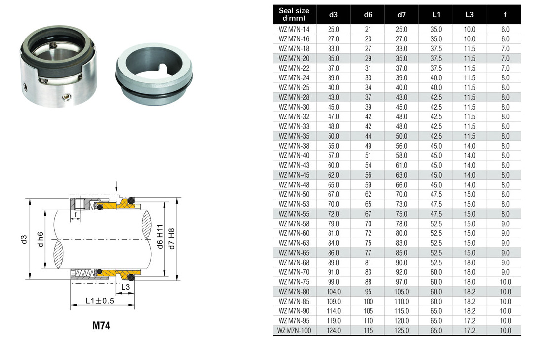 机械密封件m7n 30型碳化硅氟胶水泵轴封密封圈汽车水封骨架油封