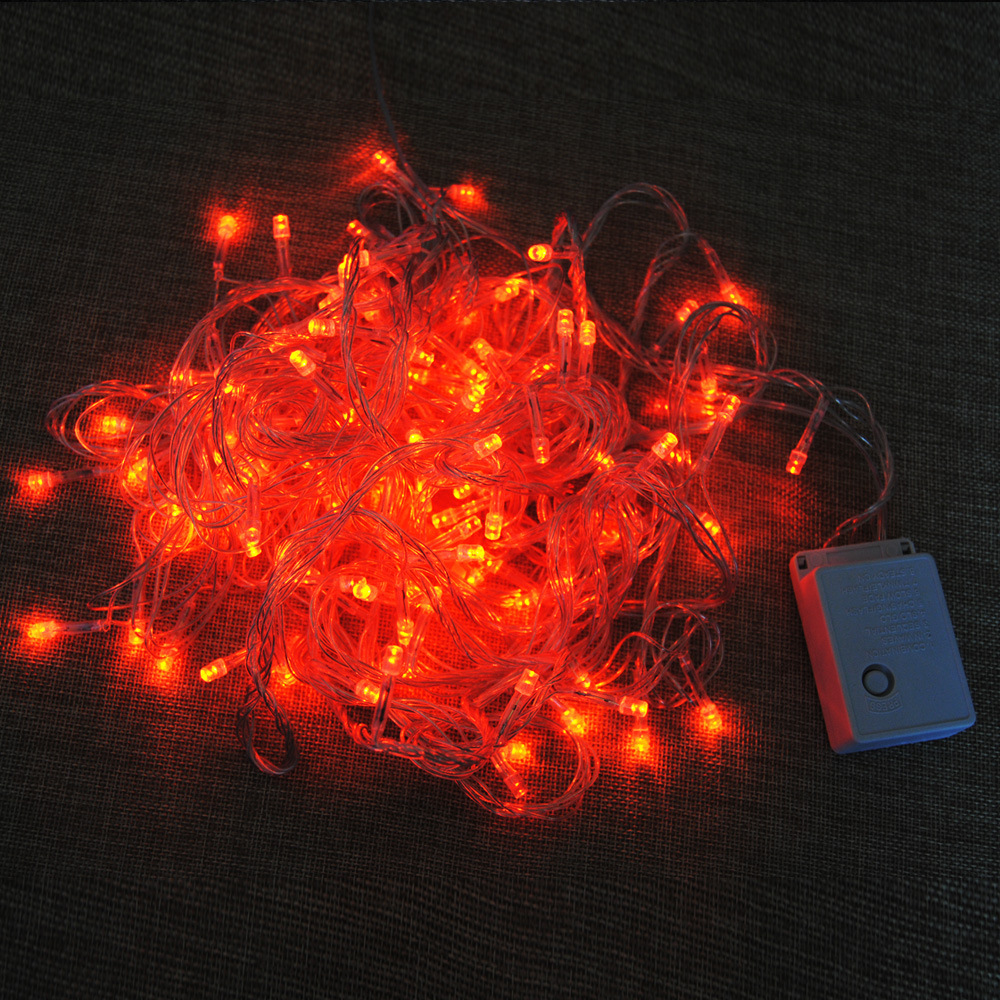 72灯红色尾插 led彩灯串闪灯圣诞生日节日婚庆装饰 新年装饰现货