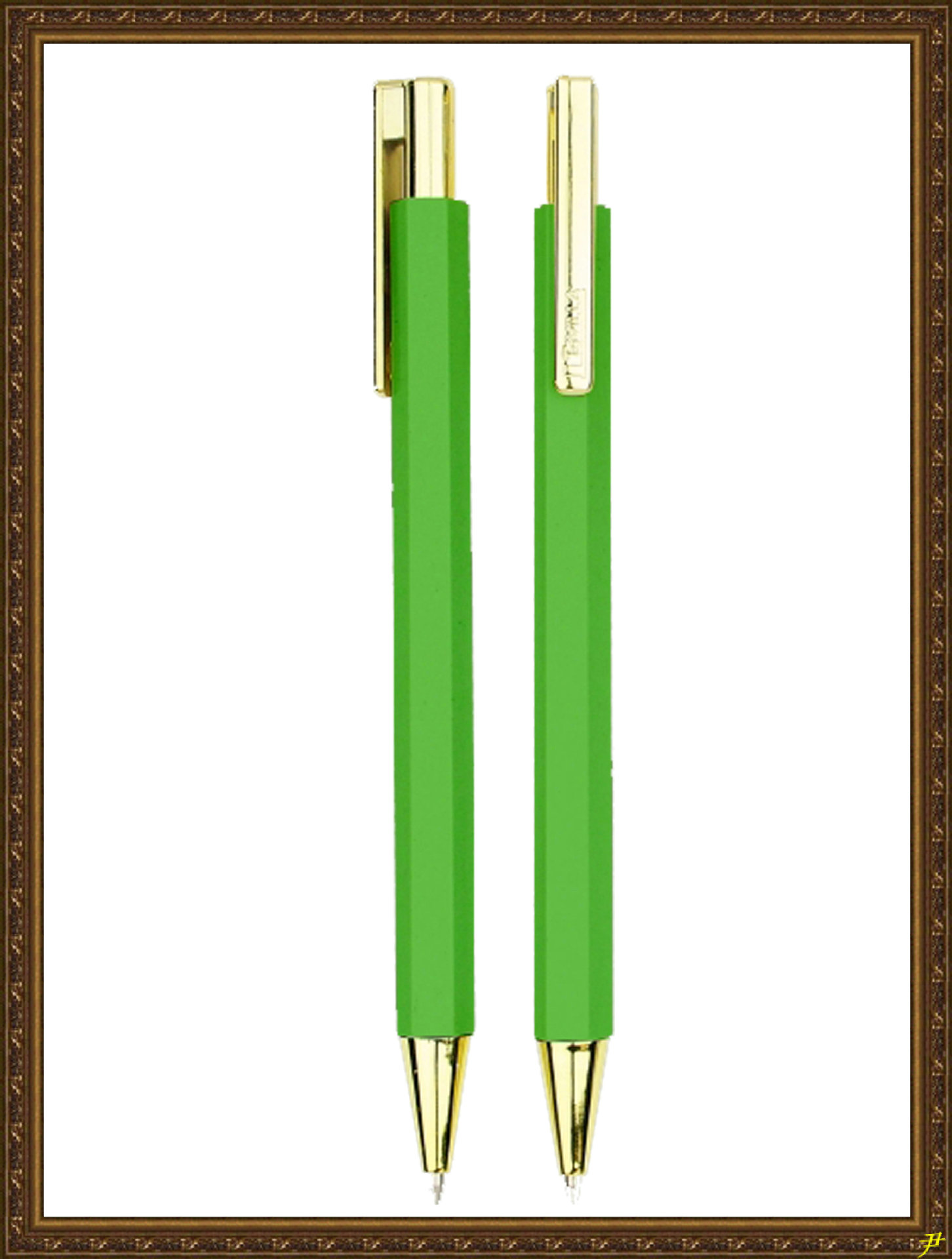 圆柱笔广告圆珠笔 酒店标志促销绿色燕京啤