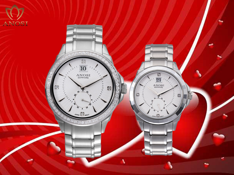 新品爱诺时anosi石英智朗系列a.6002g/l时尚精钢进口机芯情侣手表