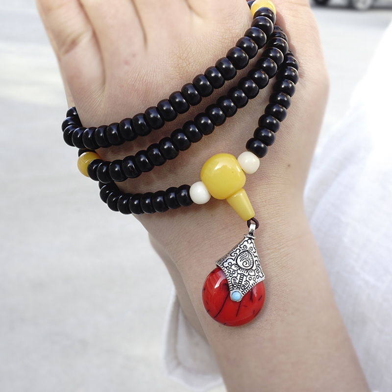 精品范冰冰款天然椰壳佛珠手链 手串饰品批发 椰壳配饰原厂直销