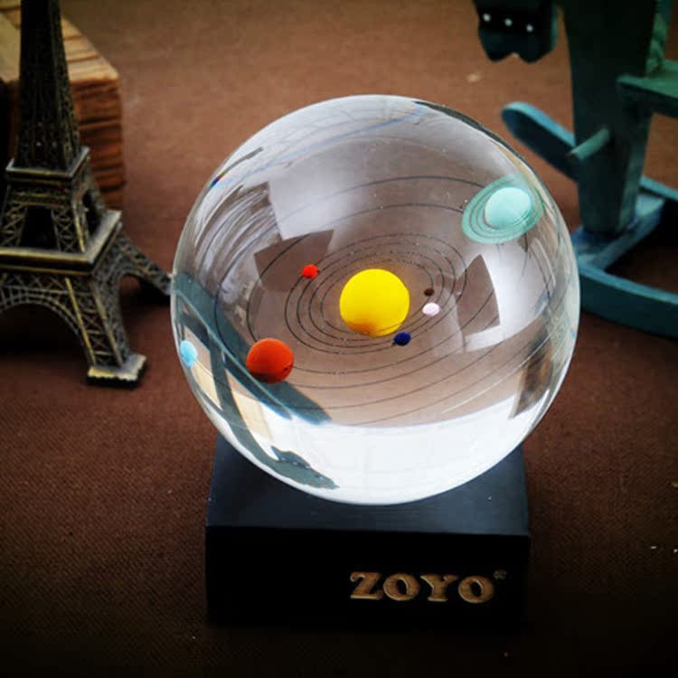 厂家直销香港新款太阳系水晶球 天文爱好必