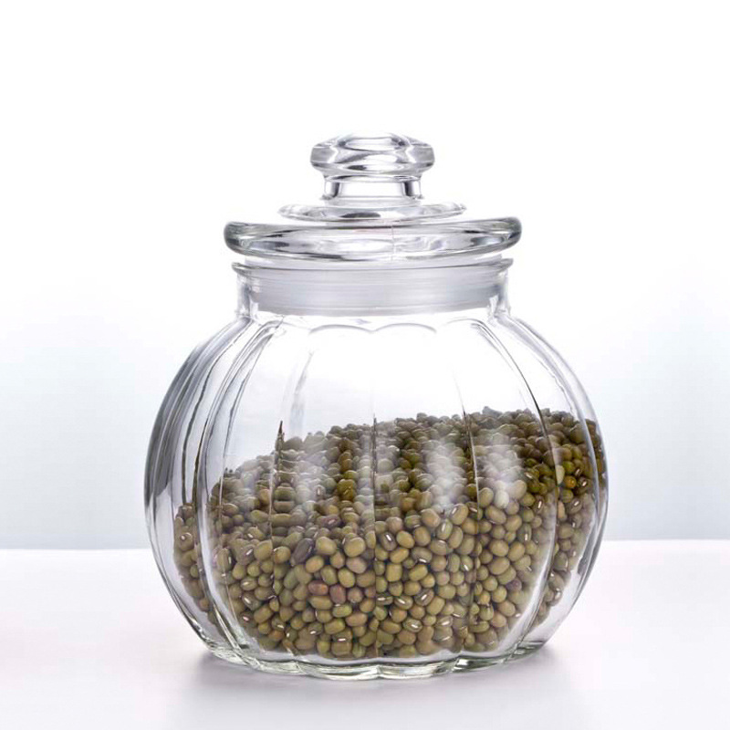 厂家批发环保玻璃1187型加厚南瓜密封瓶1300ml