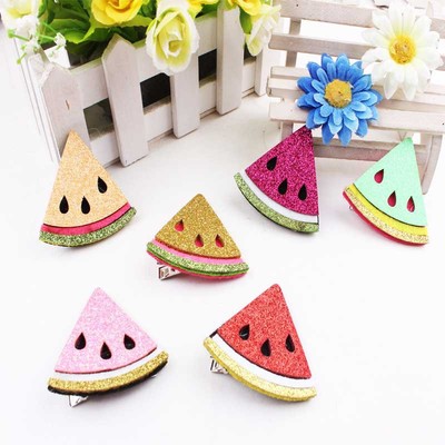 韩国儿童水果发饰 西瓜发夹 边夹 头饰地摊热销 女童卡 厂家批发