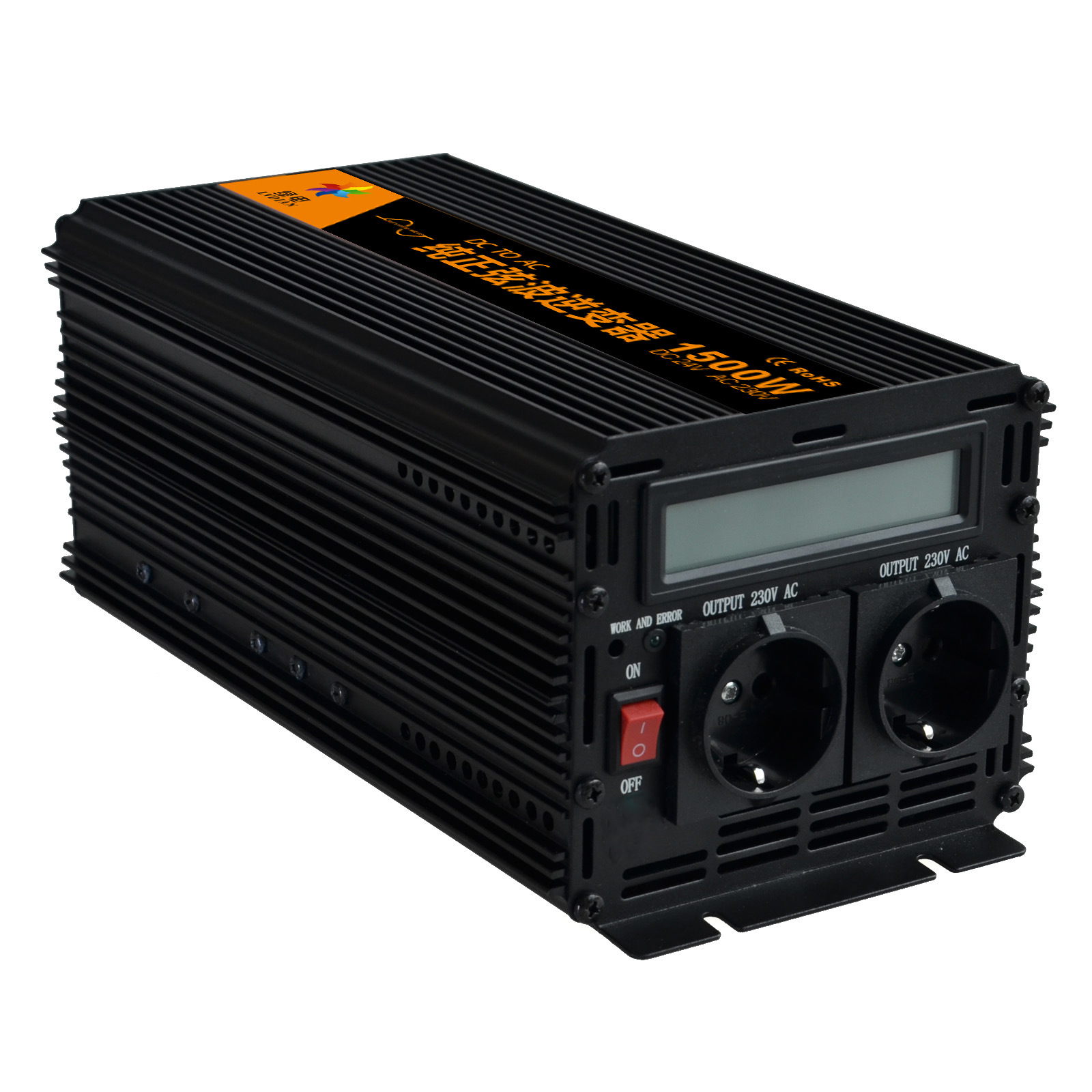 绿电新款1500w智能型电源逆变器24v转220v车载家用转换器包邮特惠