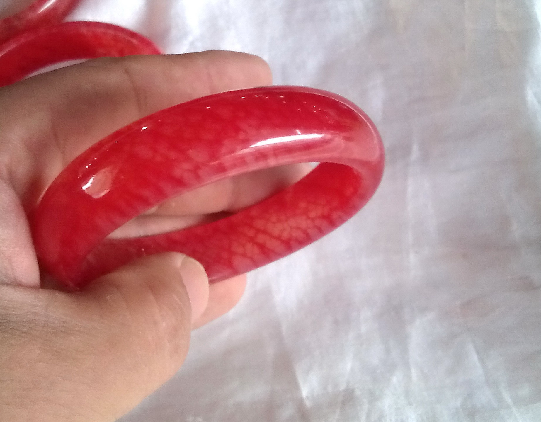 玉石批发岫玉凤血玉鸡血玉镯子 玉器批发 手镯