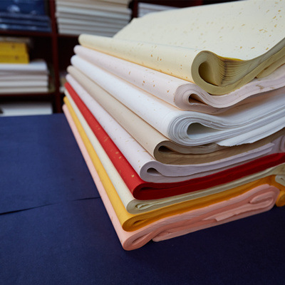 宣纸批发 四尺彩色洒金宣纸 四尺彩色生宣四尺书法书画冷金宣纸